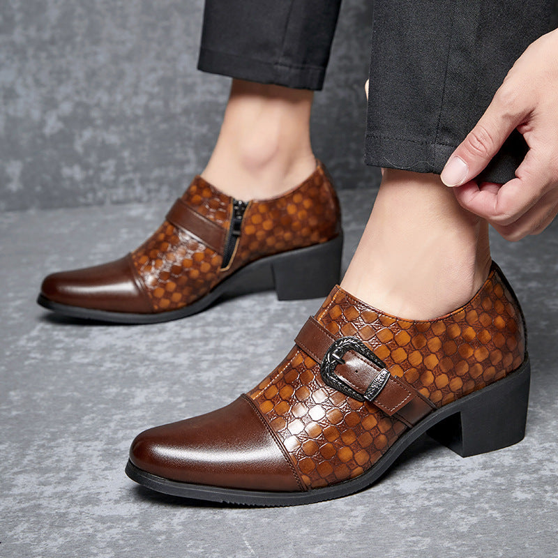 Zapatos de vestir para hombre con cremallera lateral y hebilla - Mirex