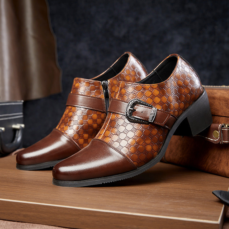 Zapatos de vestir para hombre con cremallera lateral y hebilla - Mirex