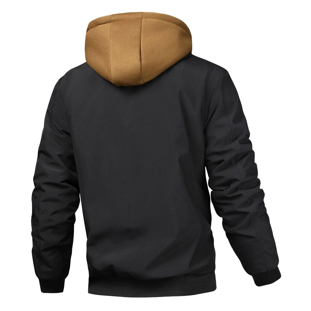 Cazadora bomber hombre acolchada capucha superpuesta interior cuadros urbano - Damián