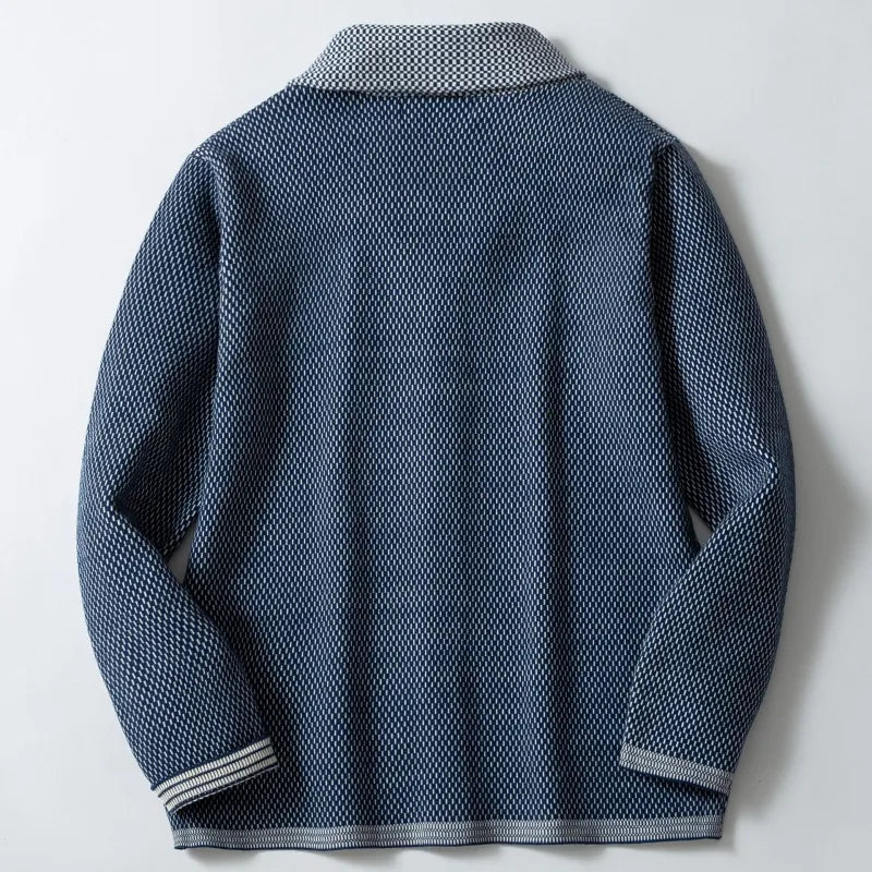 Olivier - Cárdigan informal tricotado jacquard para hombre
