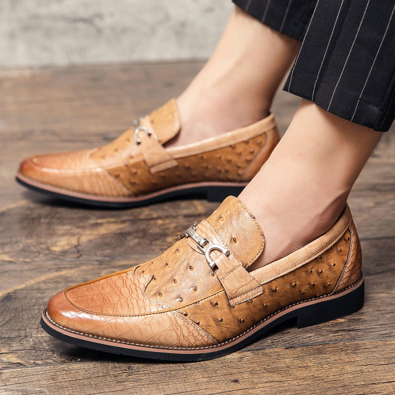 Mocasines de piel grabada para hombre estilo formal - Elvarn