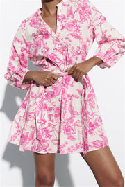 Rosa estampado floral