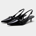 Zapatillas de mujer destalonadas con punta afilada y tira con herraje - Solène