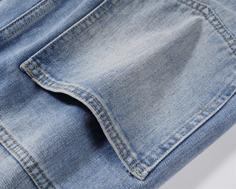 Jeans cargo rectos utilitarios para hombre - Falko