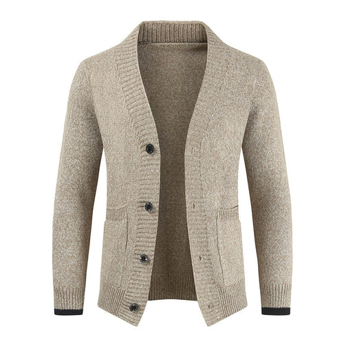 Cárdigan de punto para hombre cuello chal suave y cálido prenda versátil para capas ligeras sobre camisas y camisetas