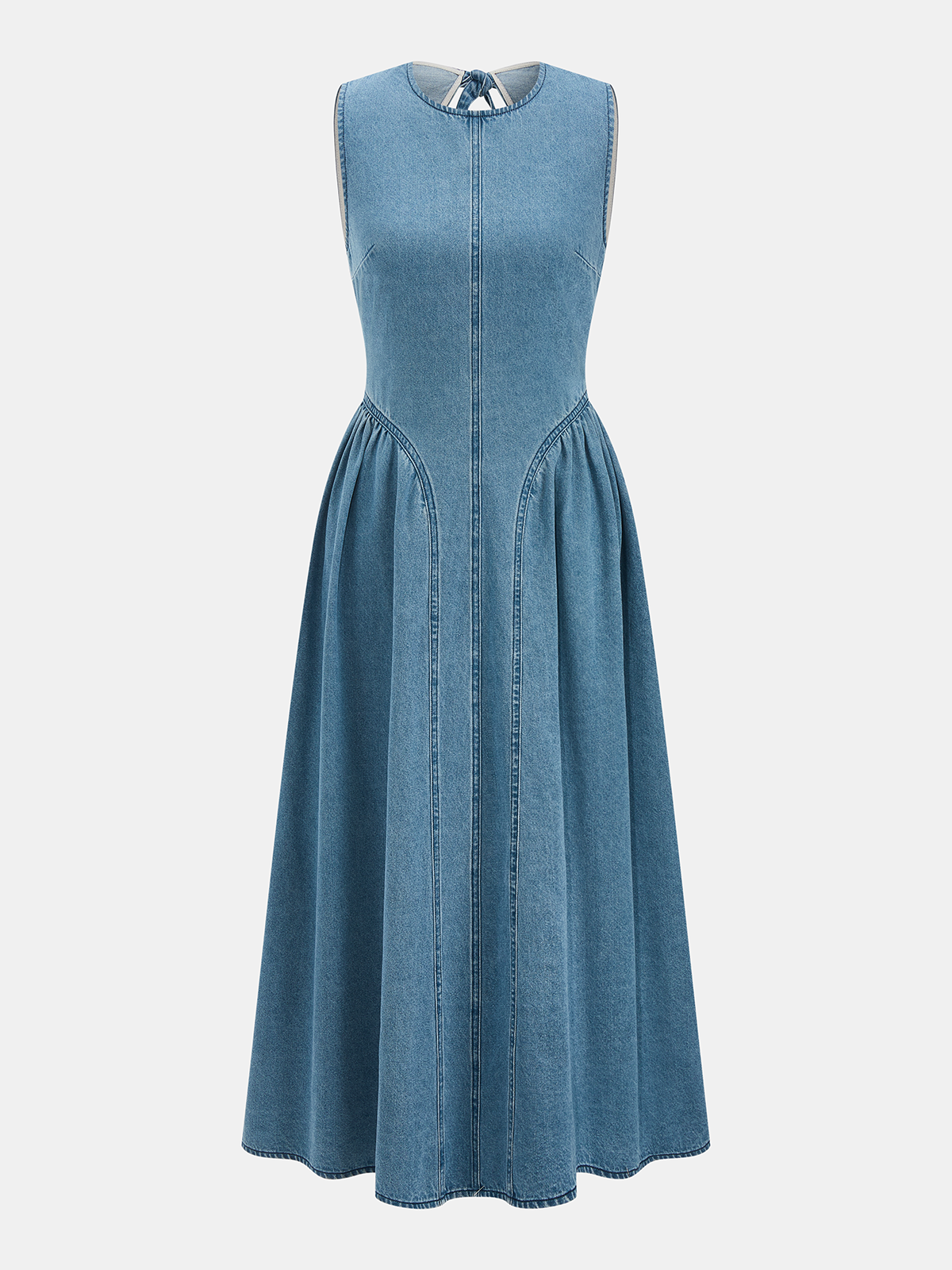 Vestido largo vaquero sin mangas silueta holgada mujer verano - Keyla