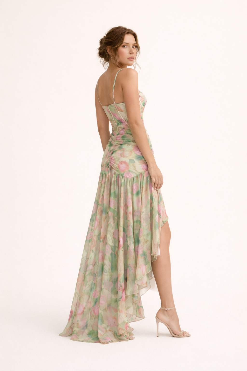 Vestido largo con flores de corte elegante para mujer - Carla