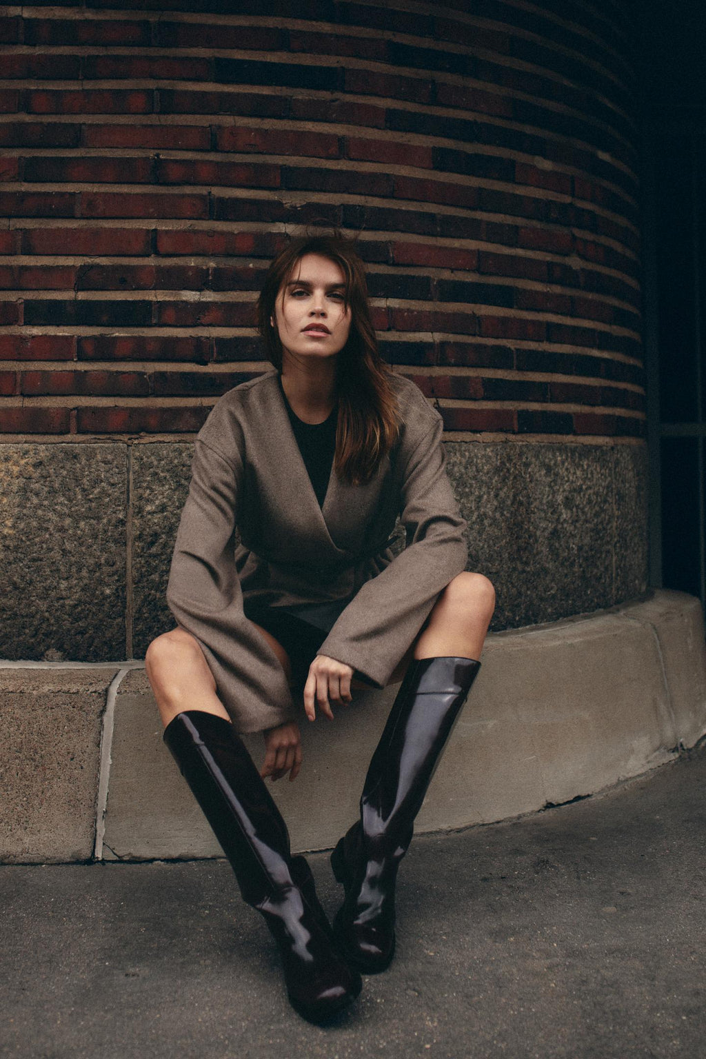 Chaqueta corta mujer cinturón escote V cruzada elegante entretiempo - Irina