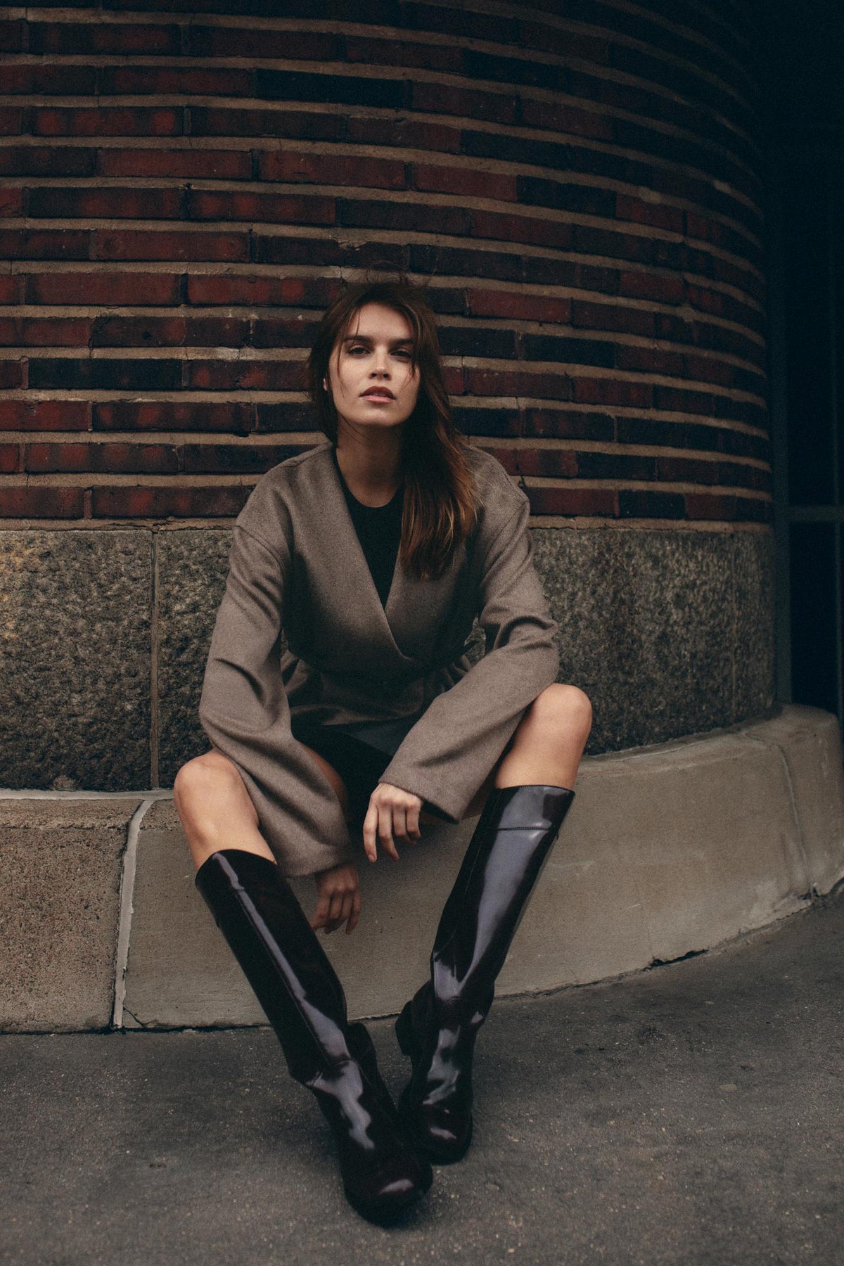 Chaqueta corta mujer cinturón escote V cruzada elegante entretiempo - Irina