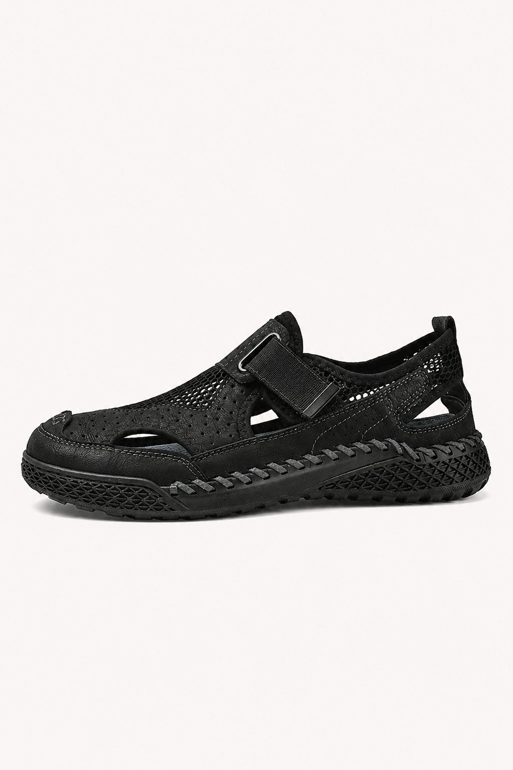 Sandalias cerradas hombre perforadas velcro puntera protegida suela gruesa - Lorenz