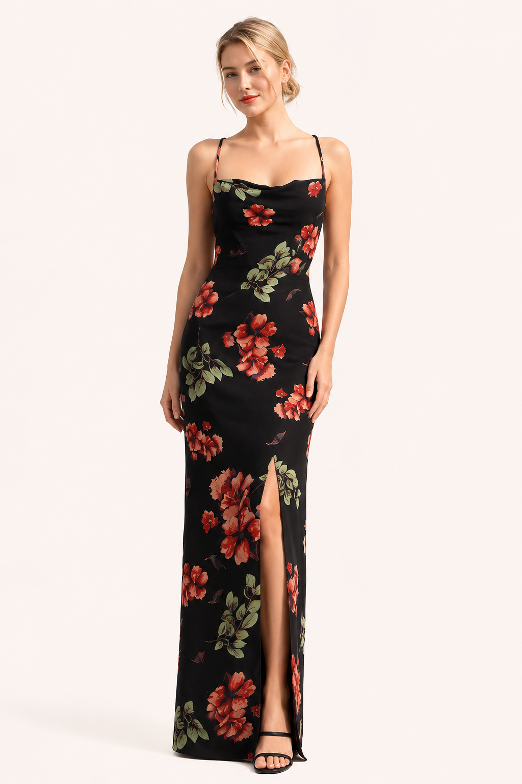 Vestido largo mujer floral tirantes finos escote suave romántico - Frieda