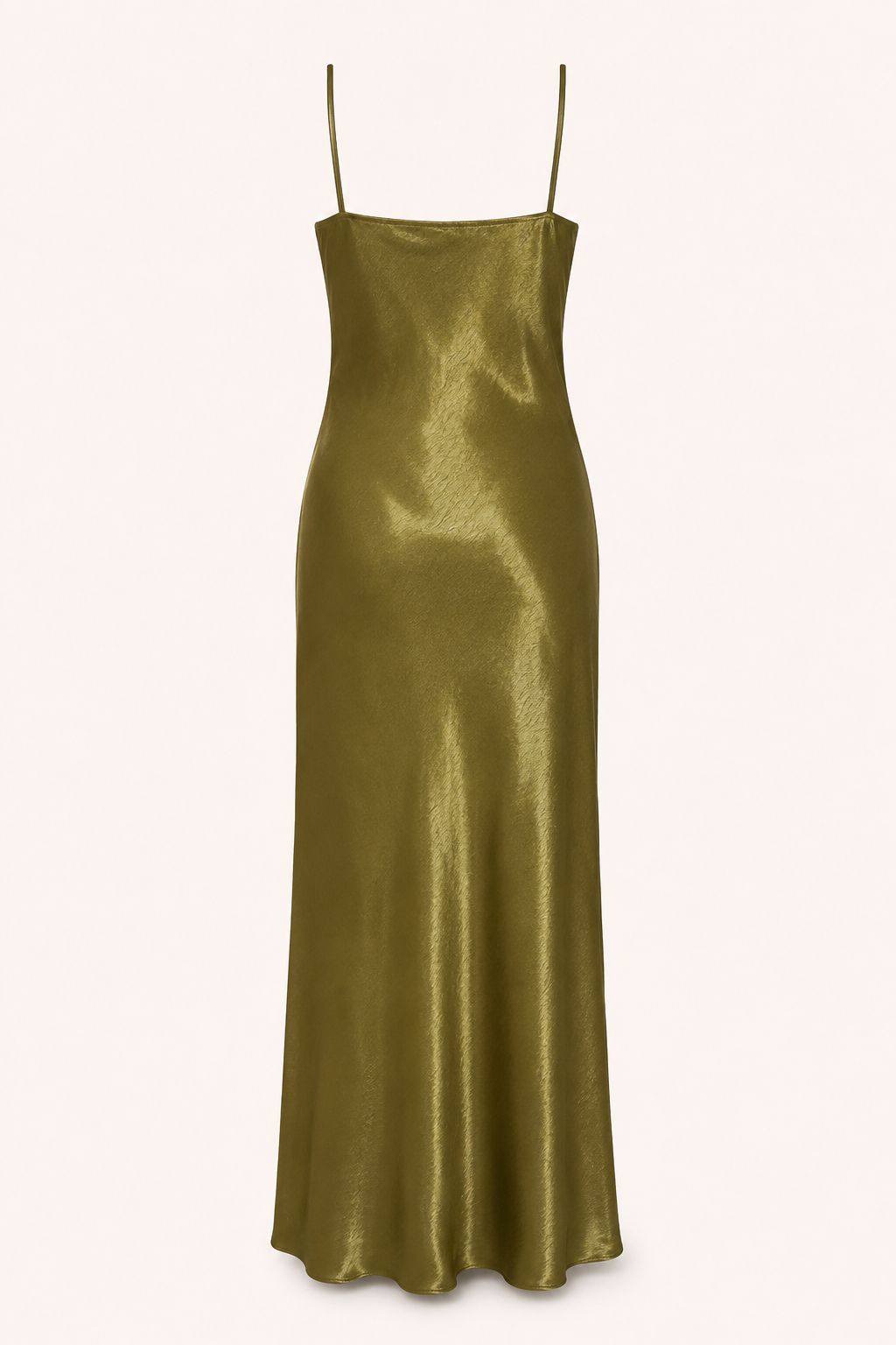 Vestido midi lencero mujer satinado tirantes finos escote V liso - Leni