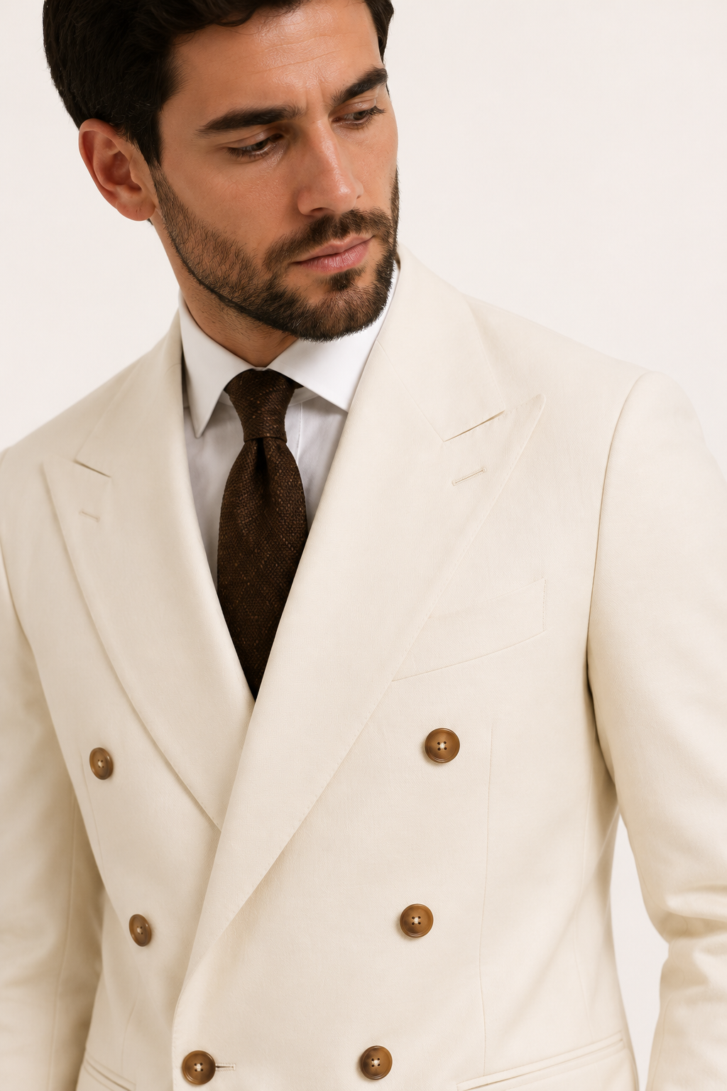 Traje hombre dos piezas americana cruzada corte italiano solapas - Lars