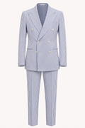 Traje hombre rayas dos piezas americana cruzada pantalón recto clásico - Emil