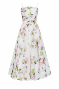 Vestido midi mujer floral tirantes finos escote recto cintura marcada - Elira