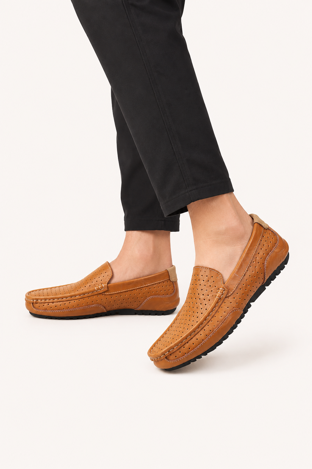 Mocasines hombre slip-on puntera redondeada perforaciones casuales - Rüdiger