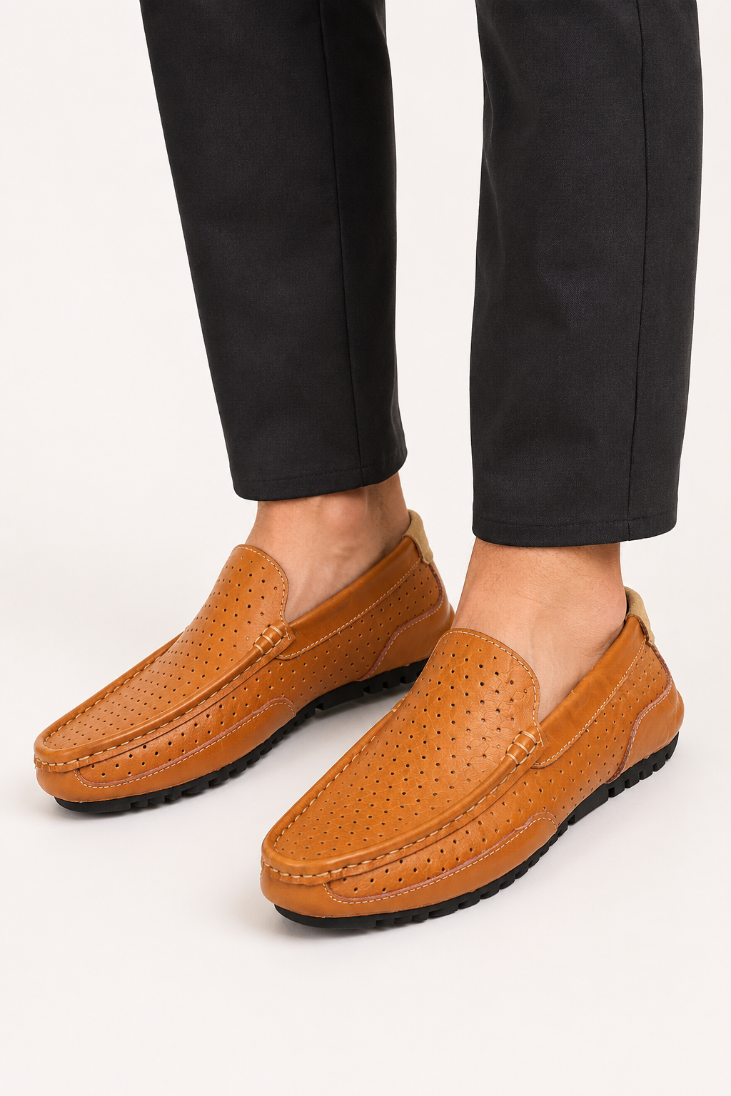Mocasines hombre slip-on puntera redondeada perforaciones casuales - Rüdiger