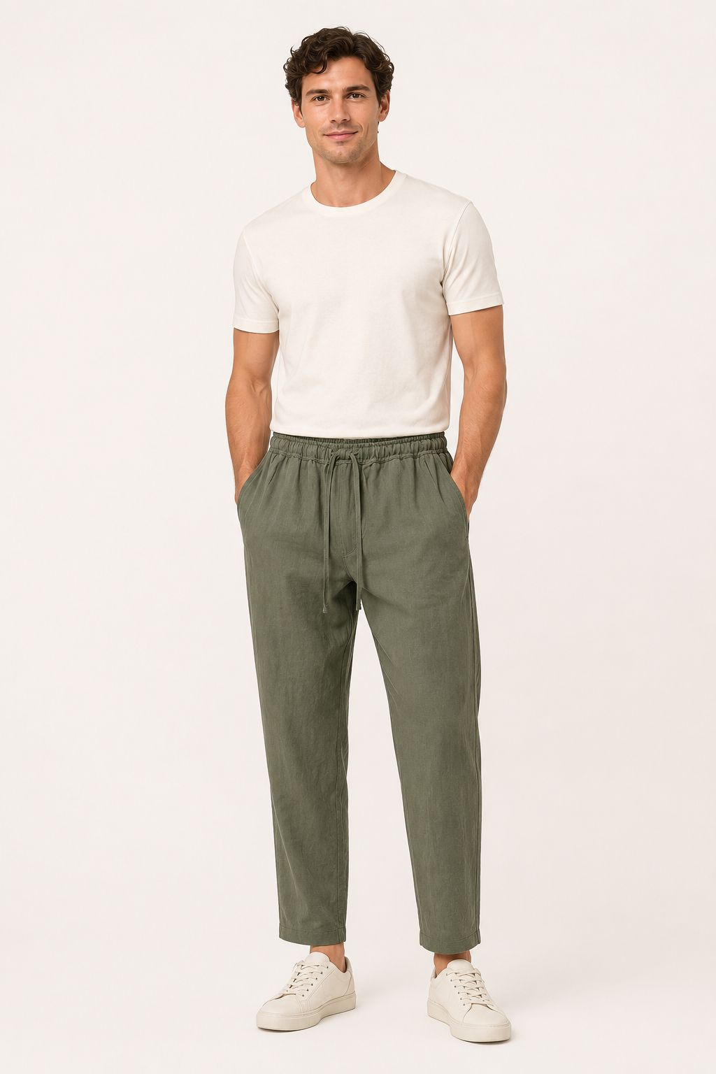 Pantalón hombre lino ligero minimalista cómodo versátil diario - Matteo