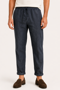 Pantalón hombre lino cintura elástica bajo doblado casual ligero - Falk