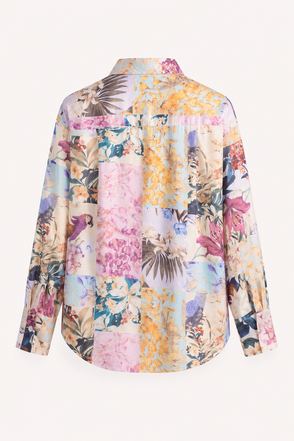 Blusa mujer estampada cuello camisero manga larga botones caída uniforme - Laura