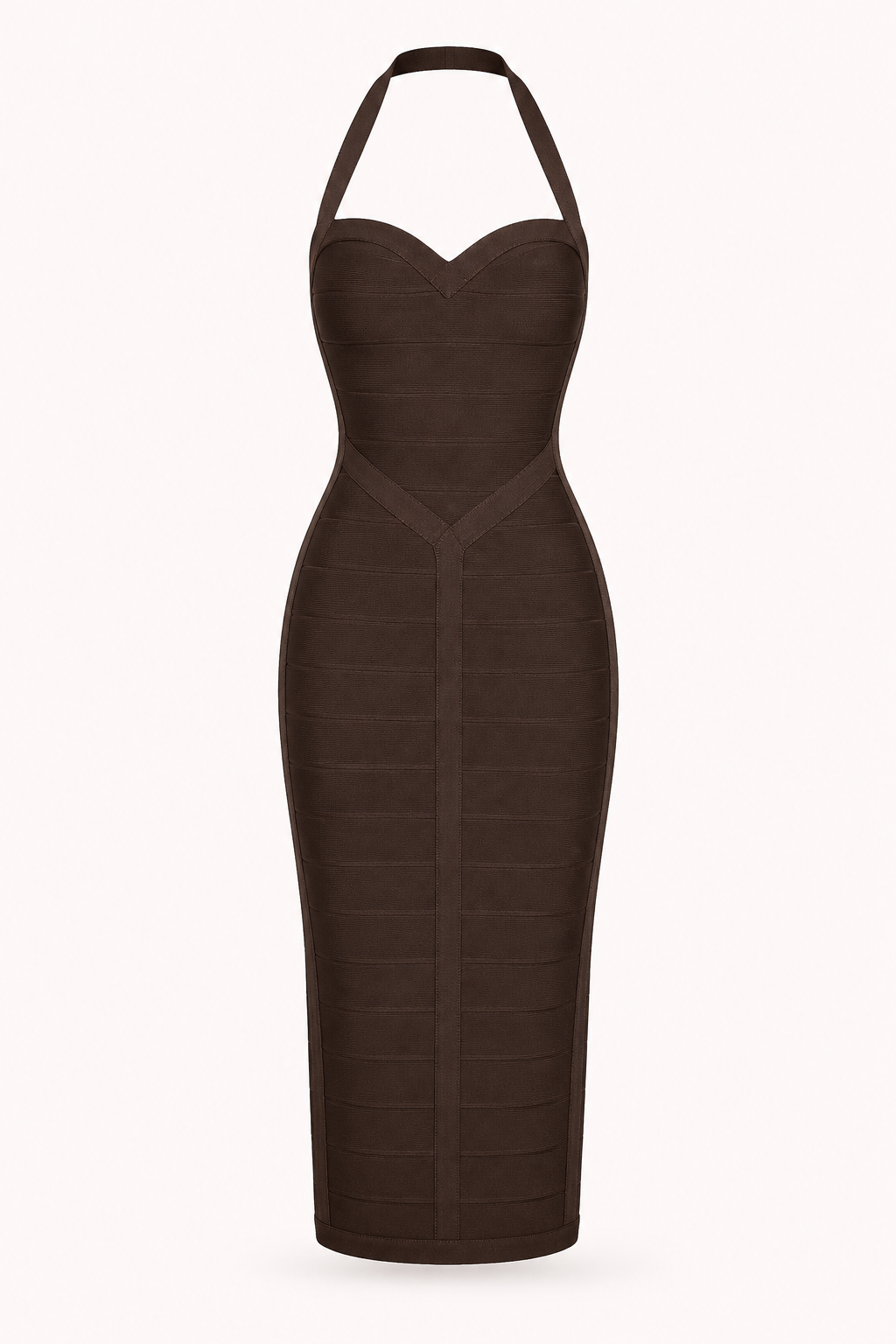 Vestido bandage midi mujer escote halter copas marcadas corte ceñido - Erika