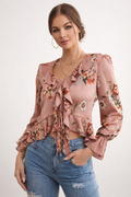 Blusa para mujer estampada floral con volantes - Lily