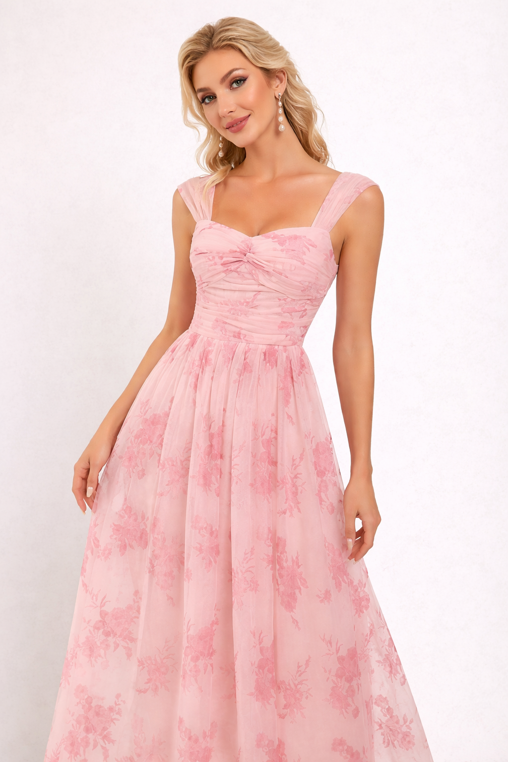 Vestido largo para mujer estampado floral elegante - Katherine