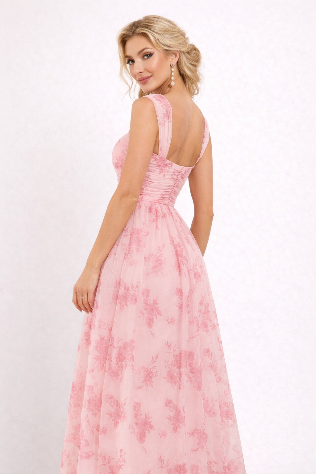 Vestido largo para mujer estampado floral elegante - Katherine