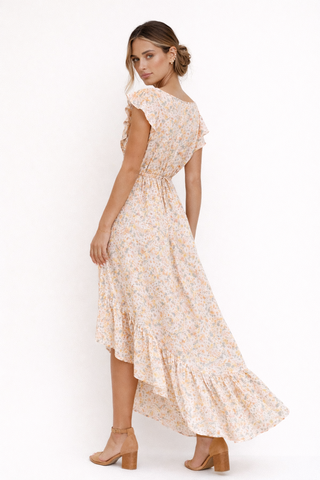 Vestido midi largo para mujer estampado floral elegante - Paula