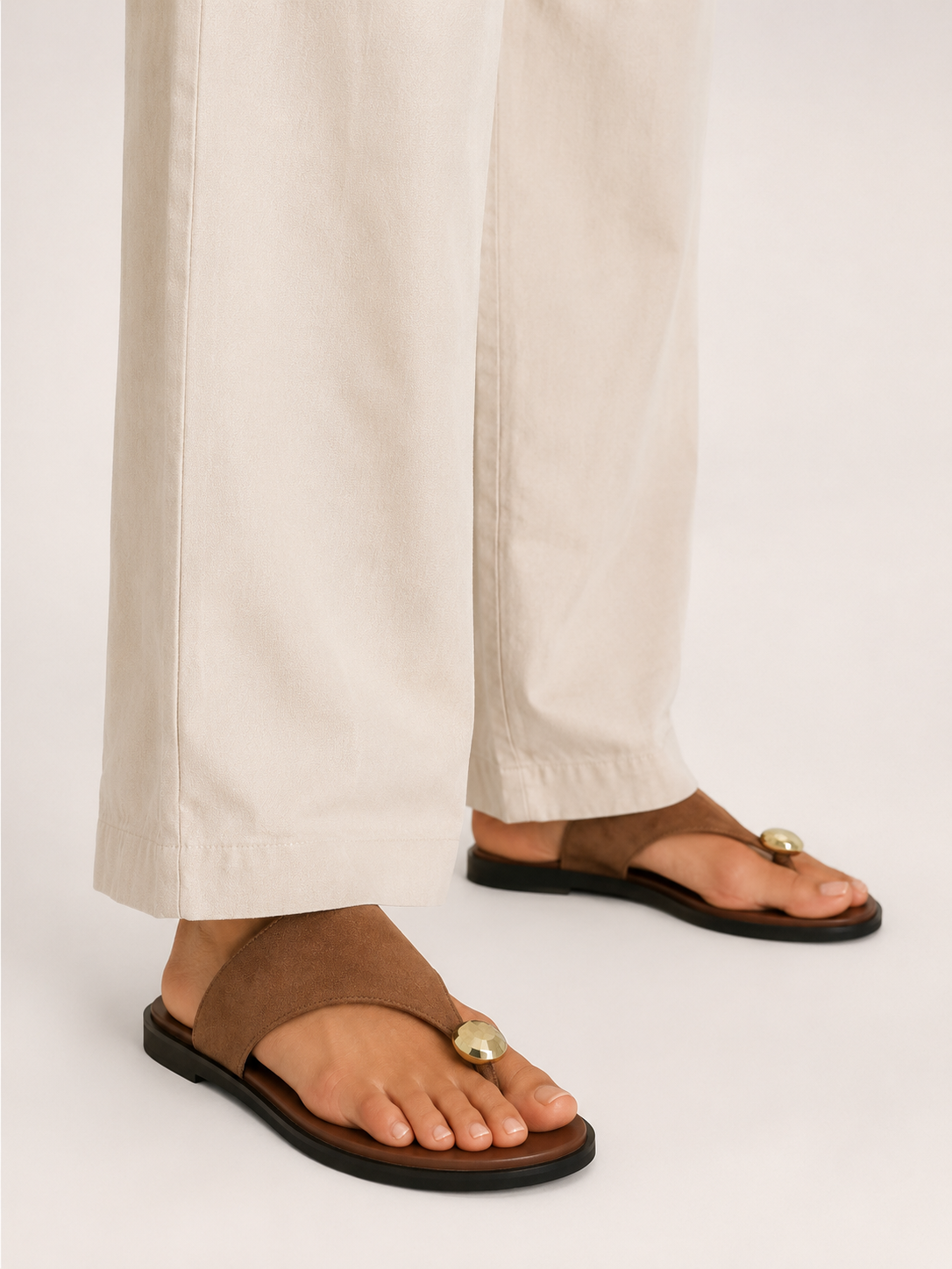 Sandalias planas mujer ultraligeras detalle decorativo minimalista verano - Valeria