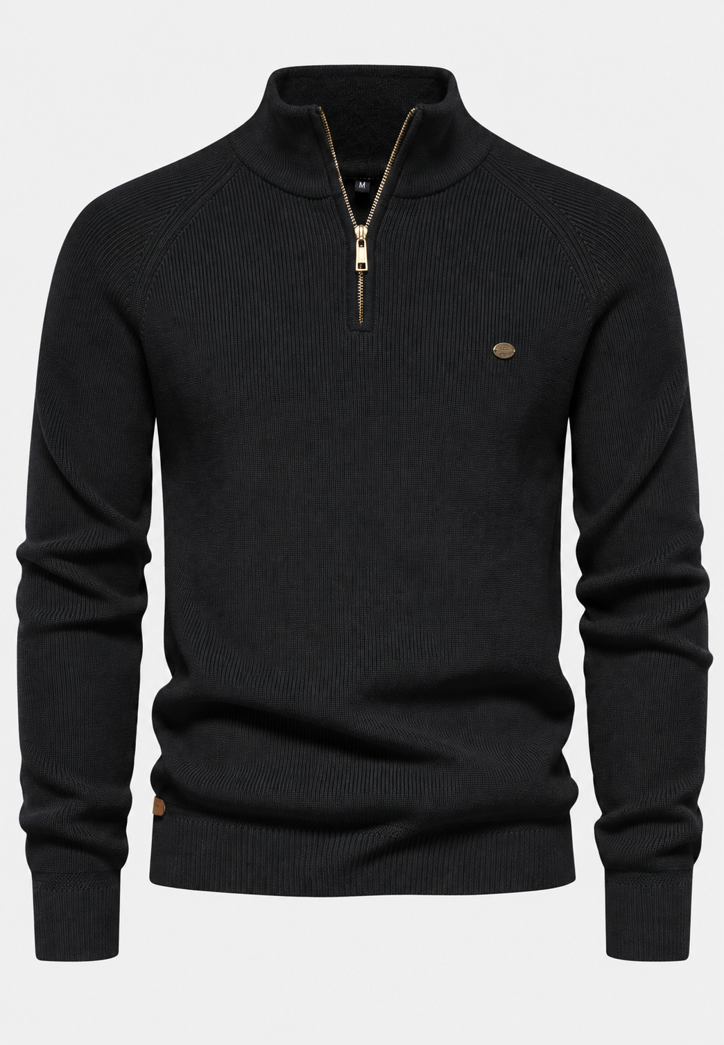Jersey hombre media cremallera cuello alto manga raglán forma natural otoño - Aurel