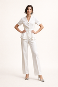 Set elegante de blazer ajustado y pantalón recto para mujer - Kreszenz