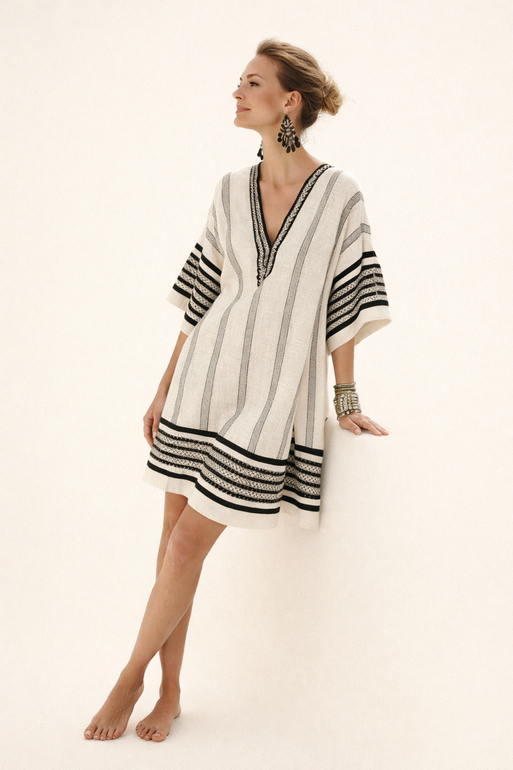 Vestido midi holgado con estampado estilo playa para mujer - Karina