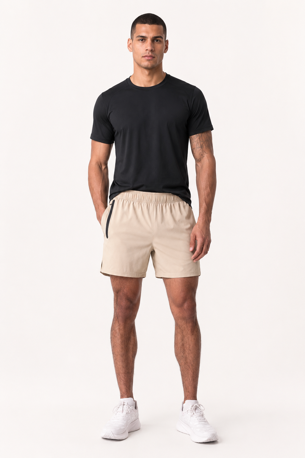 Short deportivo hombre cintura elástica bolsillo lateral cierre verano - Gaspar