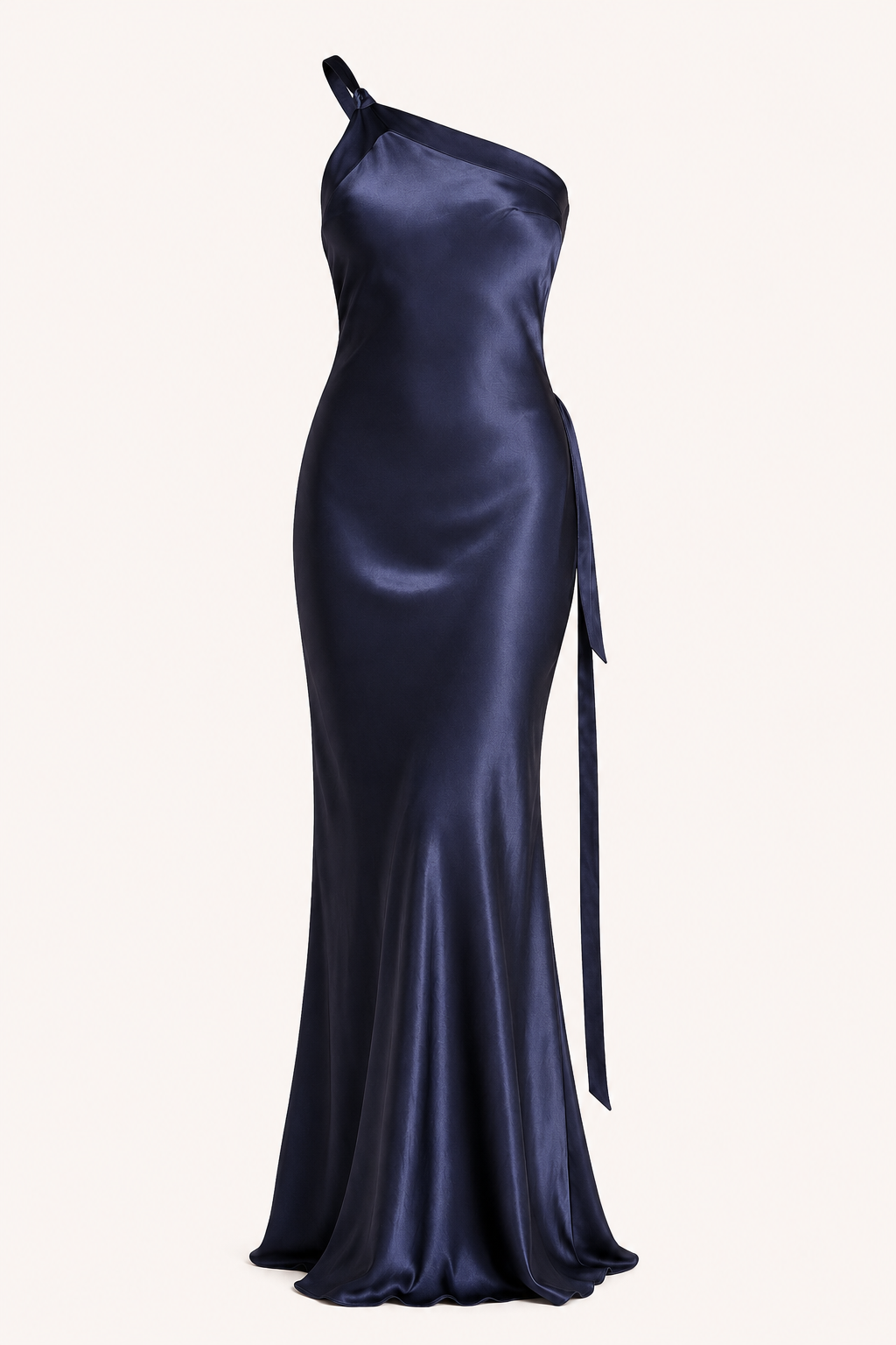 Vestido largo mujer un hombro escote diagonal ajustado elegante - Annelie