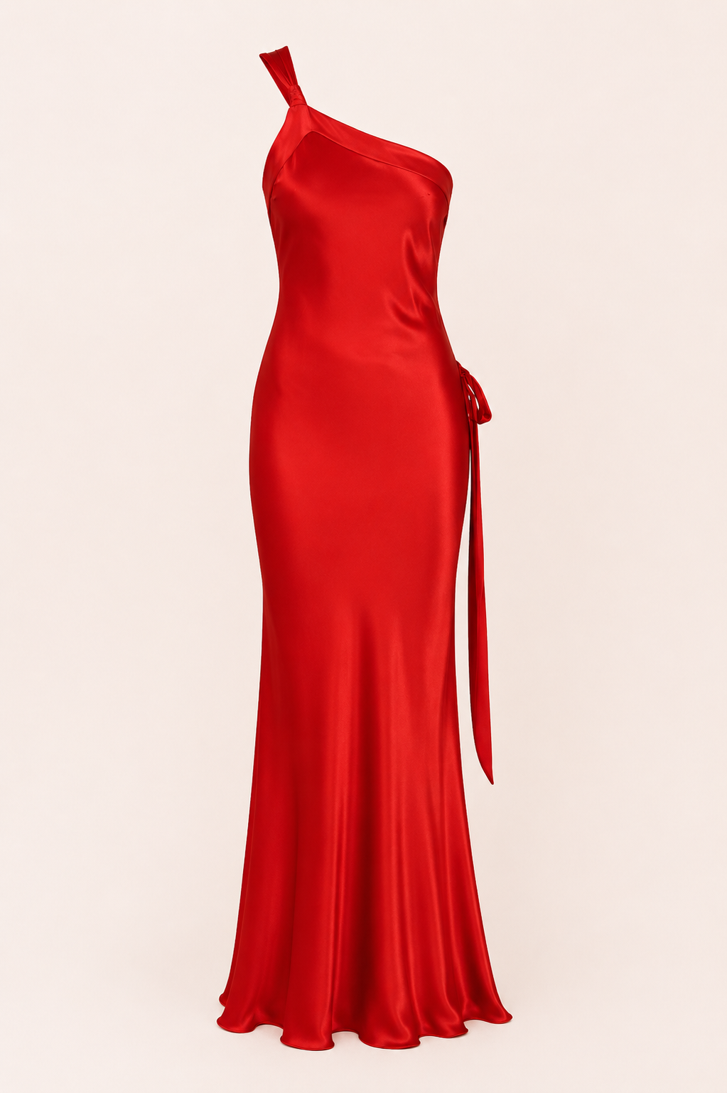Vestido largo mujer un hombro escote diagonal ajustado elegante - Annelie
