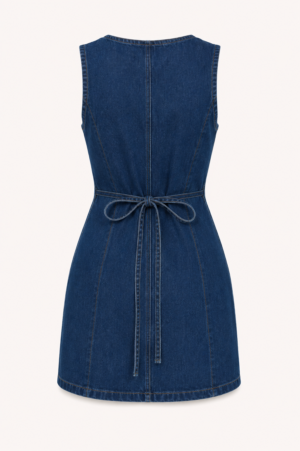 Vestido corto denim mujer escote V botones silueta favorecedora casual - Ilse