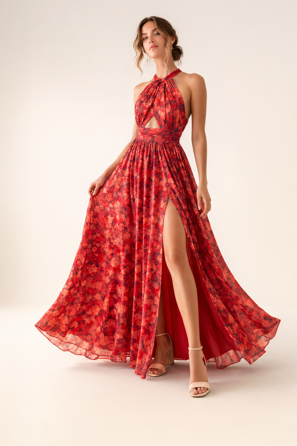 Vestido halter para mujer con abertura frontal - Ennis