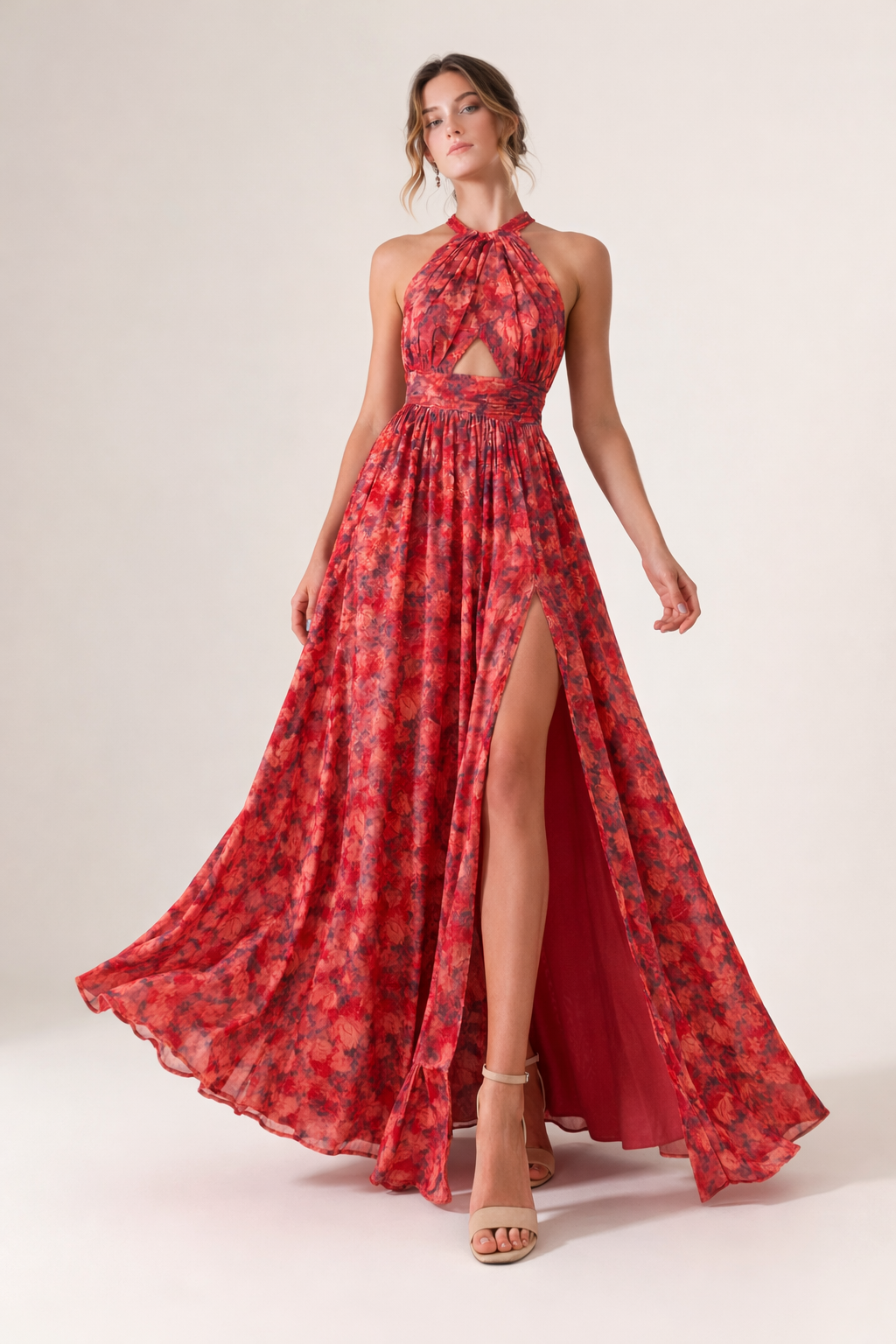 Vestido halter para mujer con abertura frontal - Ennis