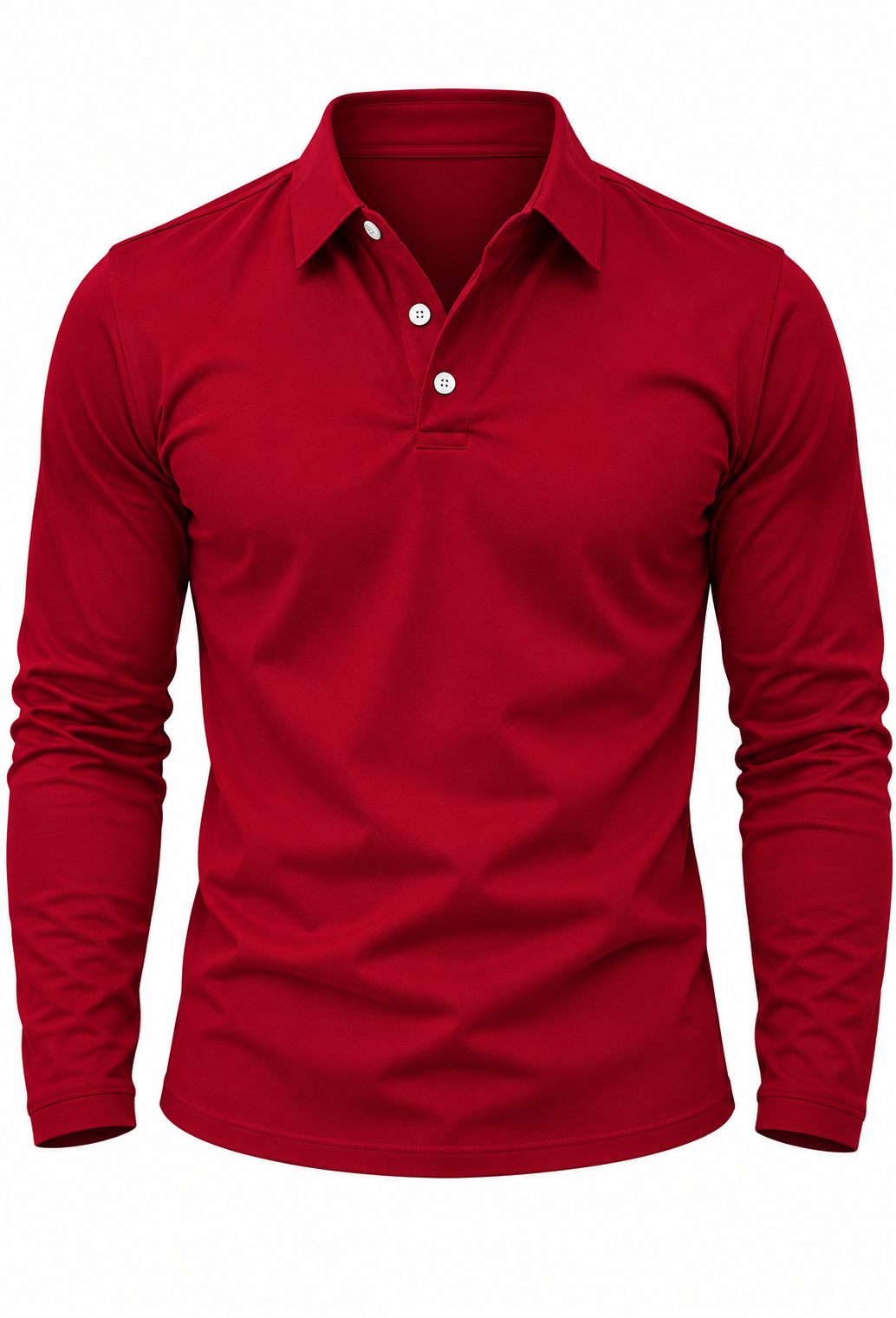 Polo hombre manga larga cuello camisero botones punto otoño versátil - Breno