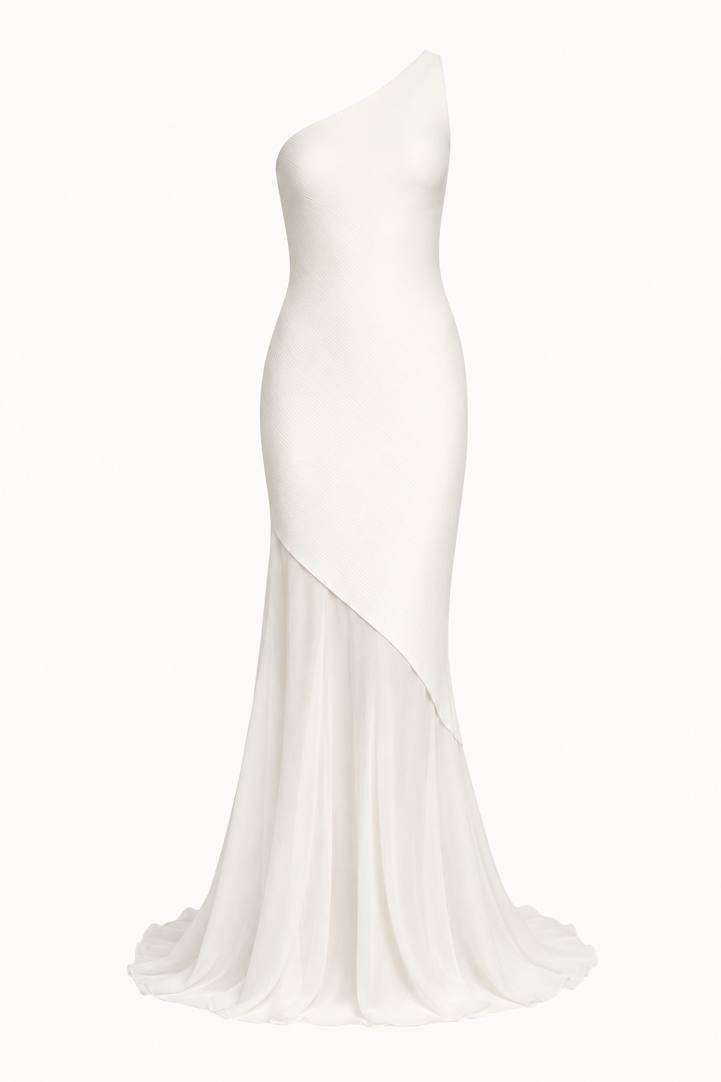 Vestido largo mujer invitada boda un hombro silueta ajustada costados abiertos - Birgit