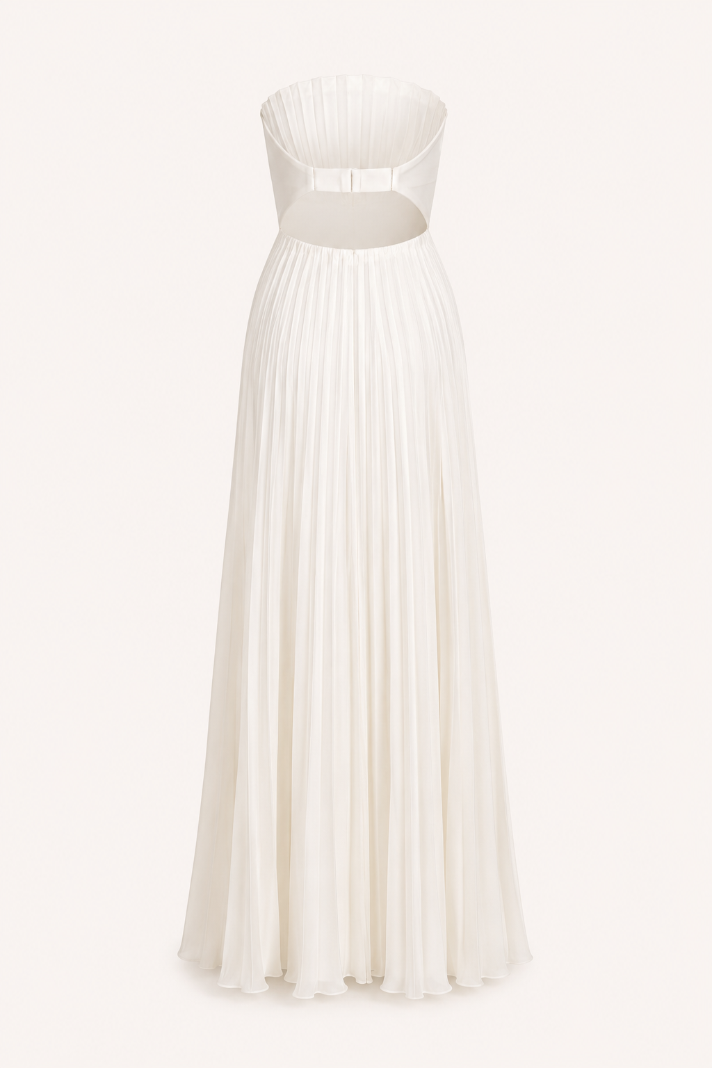 Vestido largo mujer strapless plisado cintura marcada falda amplia fiesta - Tomiris