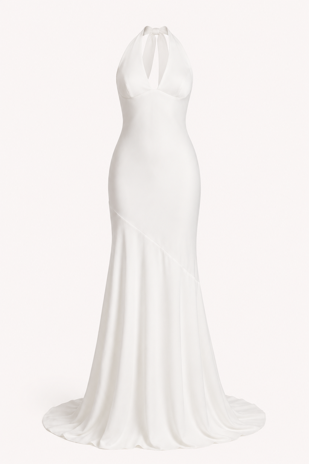 Vestido largo mujer halter escote V cuerpo ajustado corte sirena elegante - Dagmar