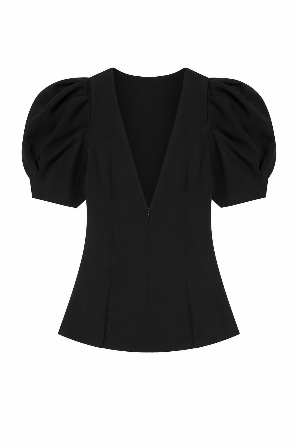 Blusa mujer escote V lunares manga abullonada cintura marcada - Romy
