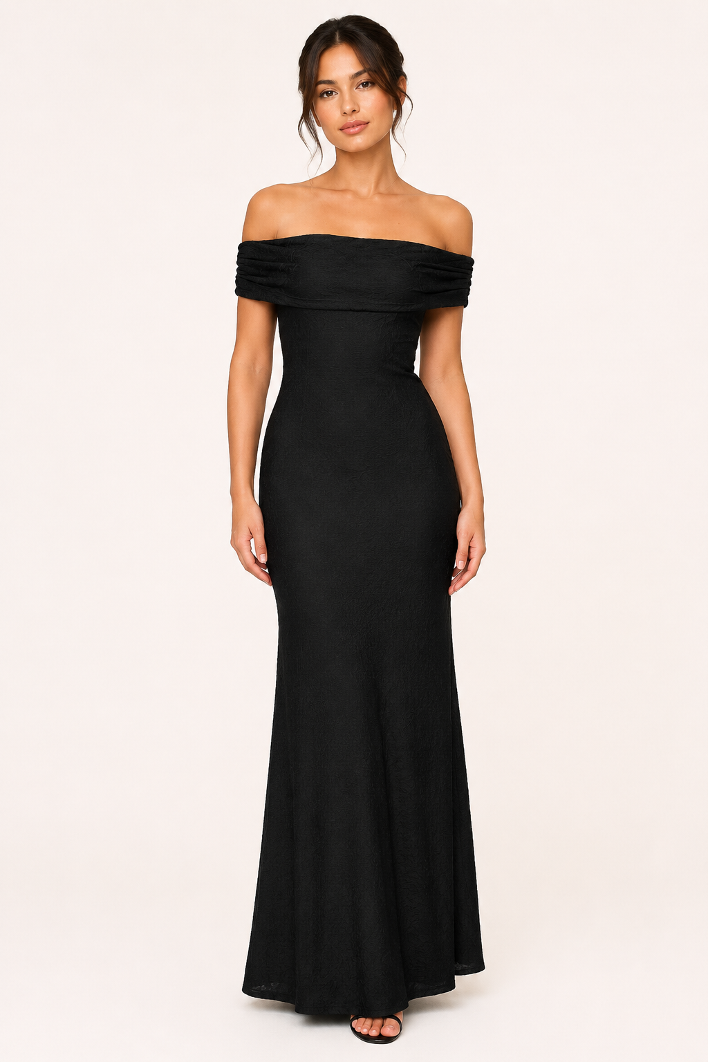 Vestido largo mujer boda sirena hombros descubiertos ajustado elegante - Anja