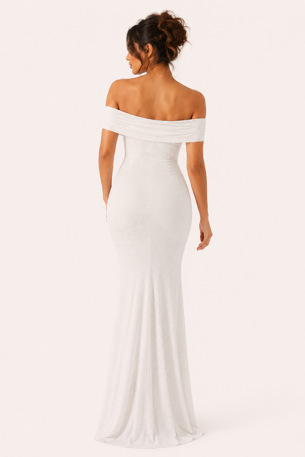 Vestido largo mujer boda sirena hombros descubiertos ajustado elegante - Anja