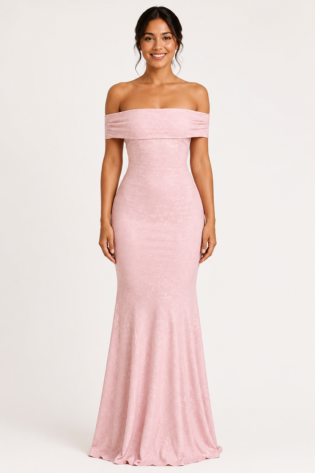 Vestido largo mujer boda sirena hombros descubiertos ajustado elegante - Anja