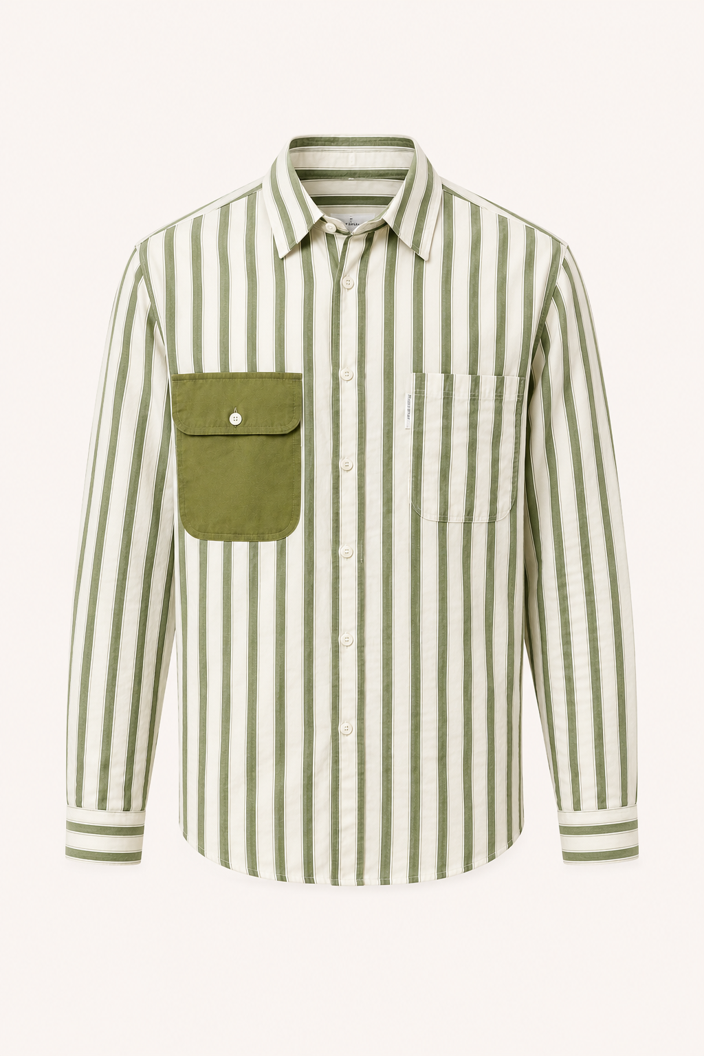 Camisa hombre rayas estilo costero bolsillo contraste elegante casual - Bastian
