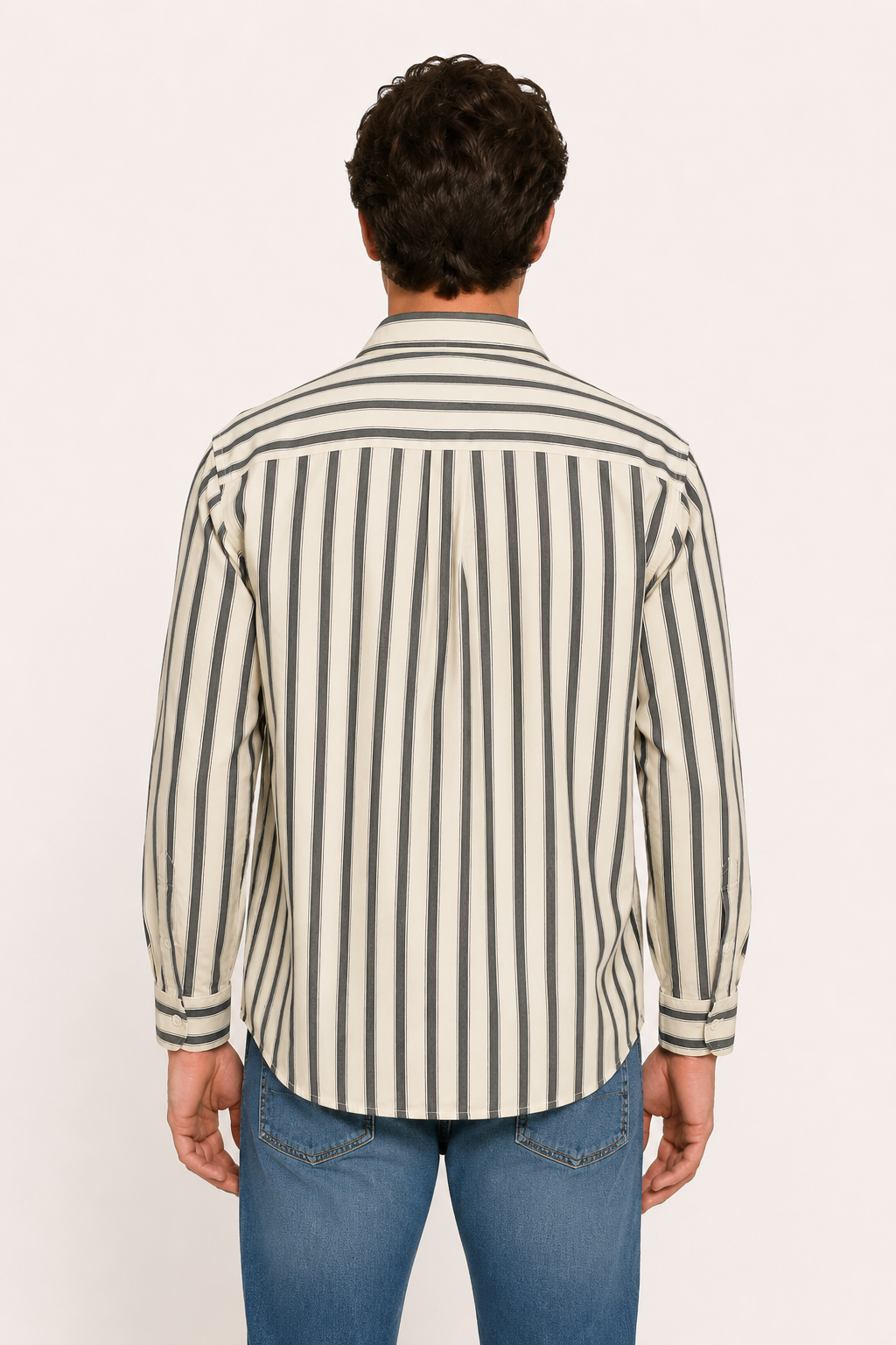 Camisa hombre rayas estilo costero bolsillo contraste elegante casual - Bastian