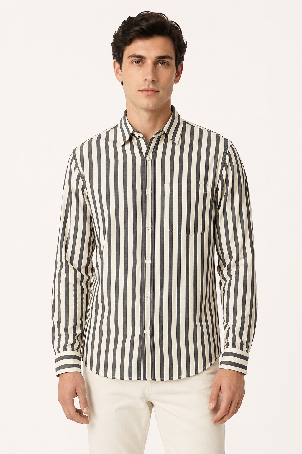 Camisa hombre rayas relaxed fit versátil primavera verano - Gerhard